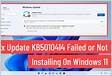 Windows Update KB Not Installing